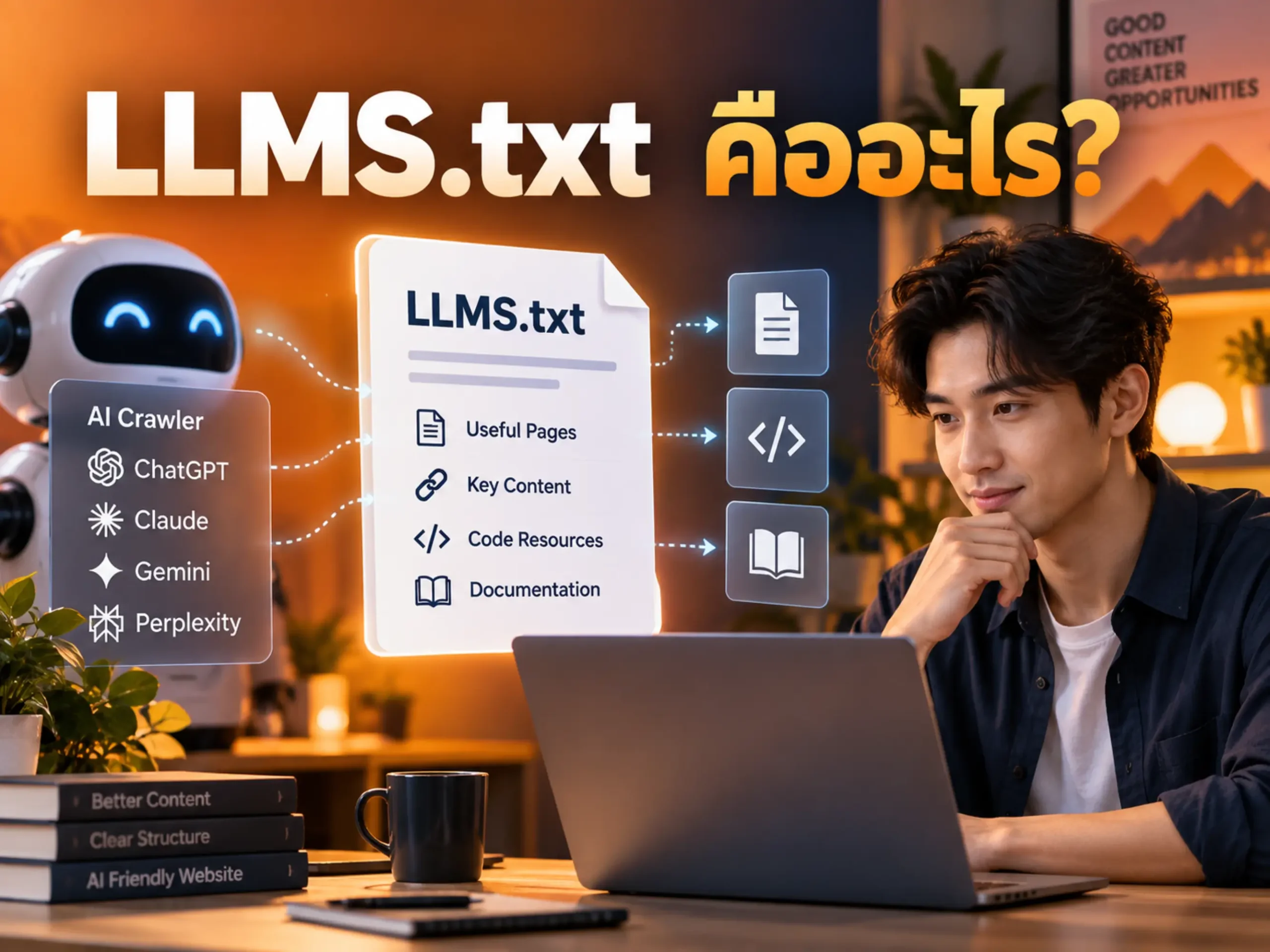 LLMS Txt คืออะไร? ทำไมคนทำเว็บและ SEO ควรรู้จัก 1 34532 llms txt Horizontal
