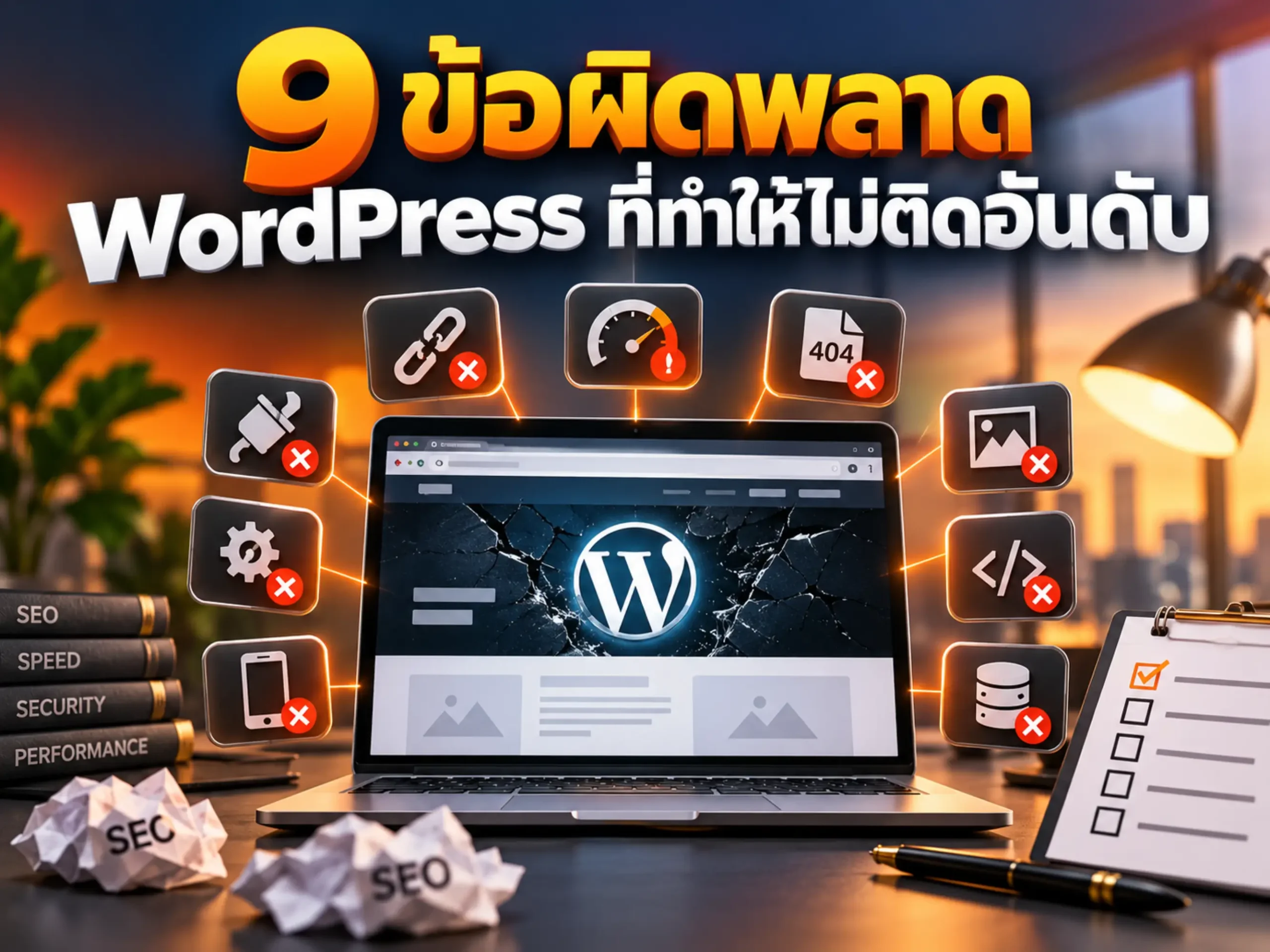 9 ข้อผิดพลาดที่ทำให้เว็บไซต์ WordPress ไม่ติดอันดับ (และวิธีแก้แบบมืออาชีพ) 1 36543 wordpress seo mistakes Horizontal