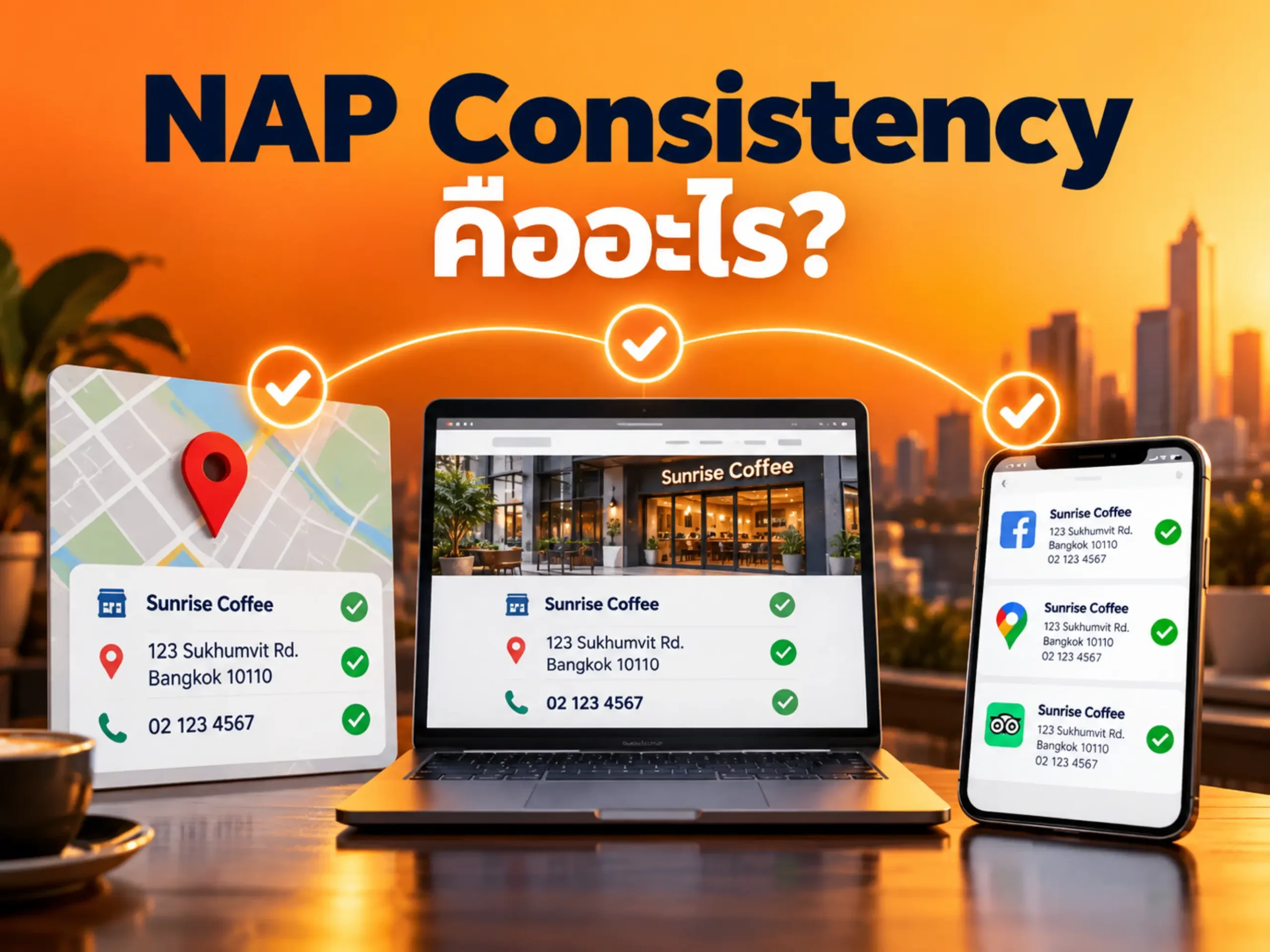 NAP Consistency คืออะไร? ทำไมจึงสำคัญต่อ Local SEO และอันดับ Google Maps 1 43603 nap consistency Horizontal